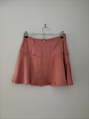Aritzia Rose Pink A-Line Satin Skirt